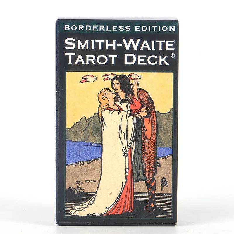 Borderless Waite tarot cards, 78-card coated paper deck, 10.3 x 6cm cards with box and electronic manual