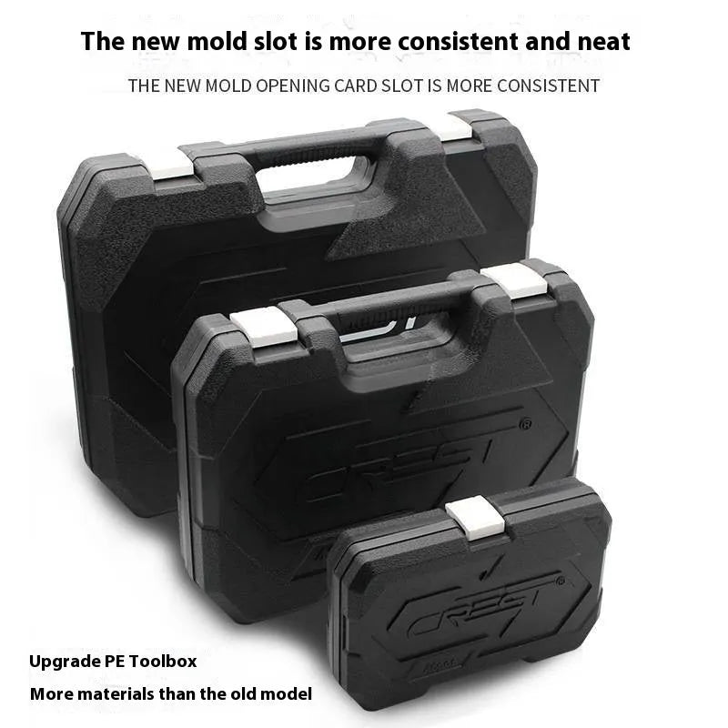 Auto repair multifunctional tool set with 150-piece flying socket wrenches, upgraded curved handle 72 teeth, black finish