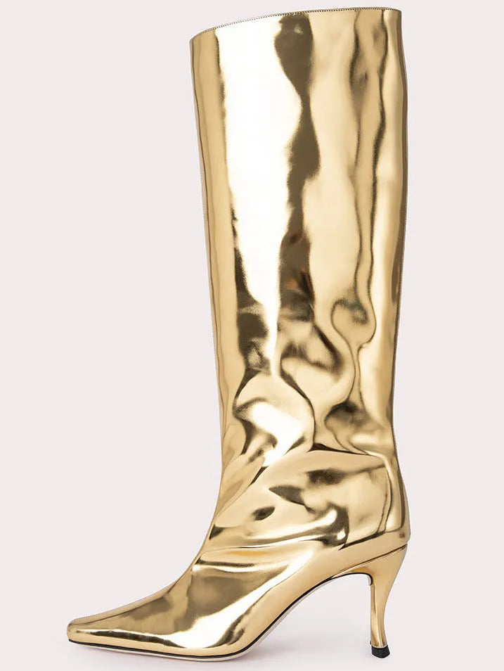 Women's square toe cowboy boots in microfiber, shown in a selection of available colours.