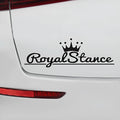 Colourful reflective crown design vinyl sticker for car personalisation, showing black, white and multicolour options.