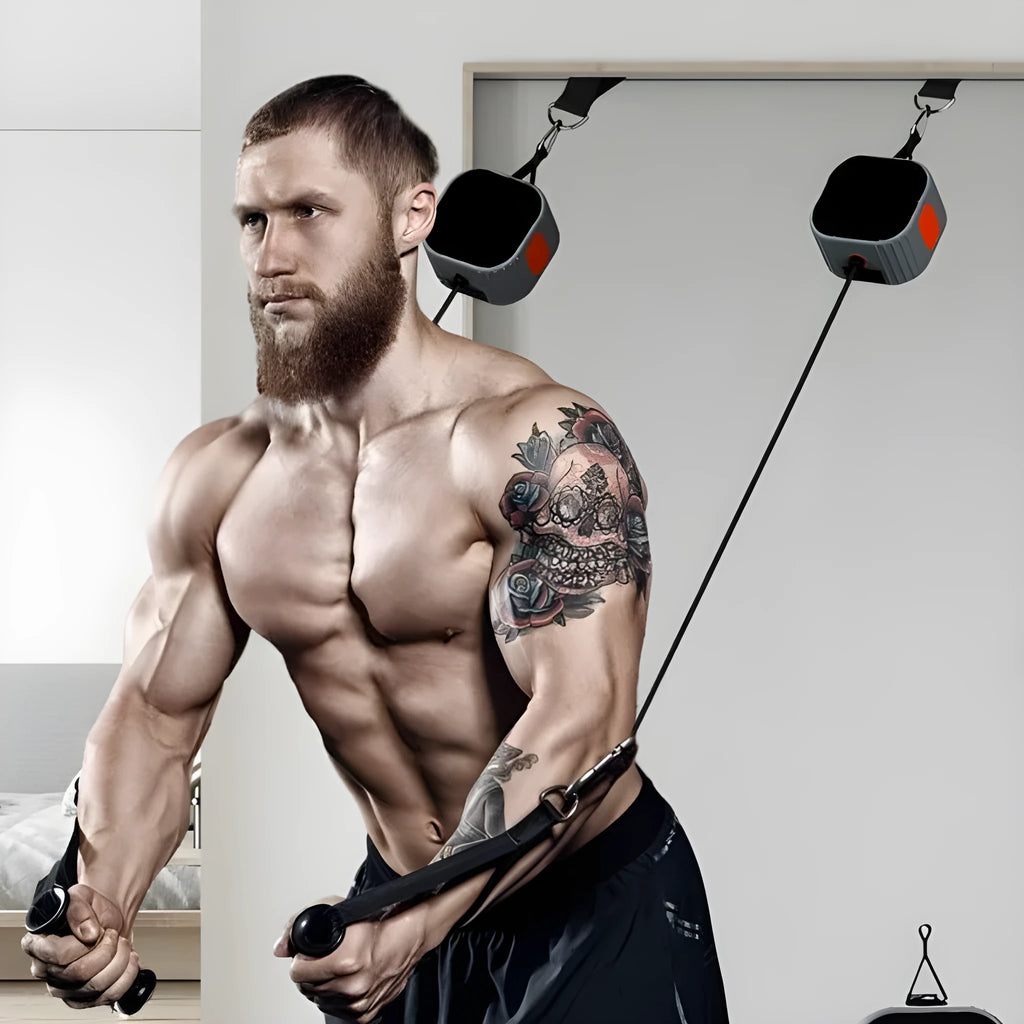 Intelligent resistance training tensioner with adjustable 2-20kg system in blue grey colour