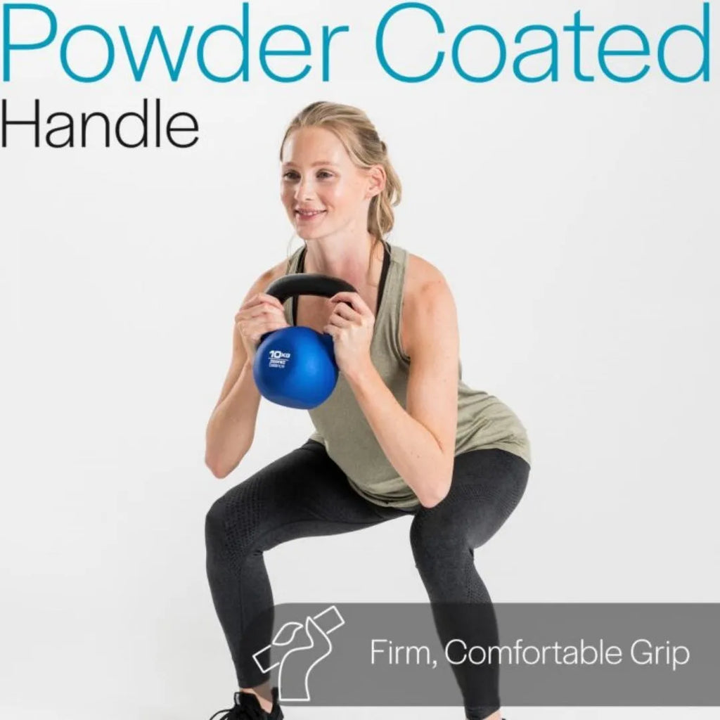 Blue cast iron teapot-shaped dumbbell weighing 10 kg for home strength training