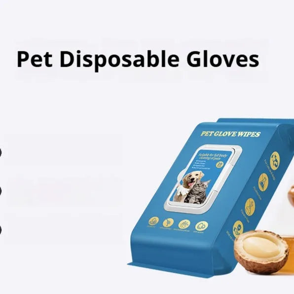 Pack of disposable pet gloves for dog and cat bathing and grooming tasks