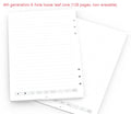 Loose spiral notebook core with 64 pages and three refill types for six-hole binder replacement