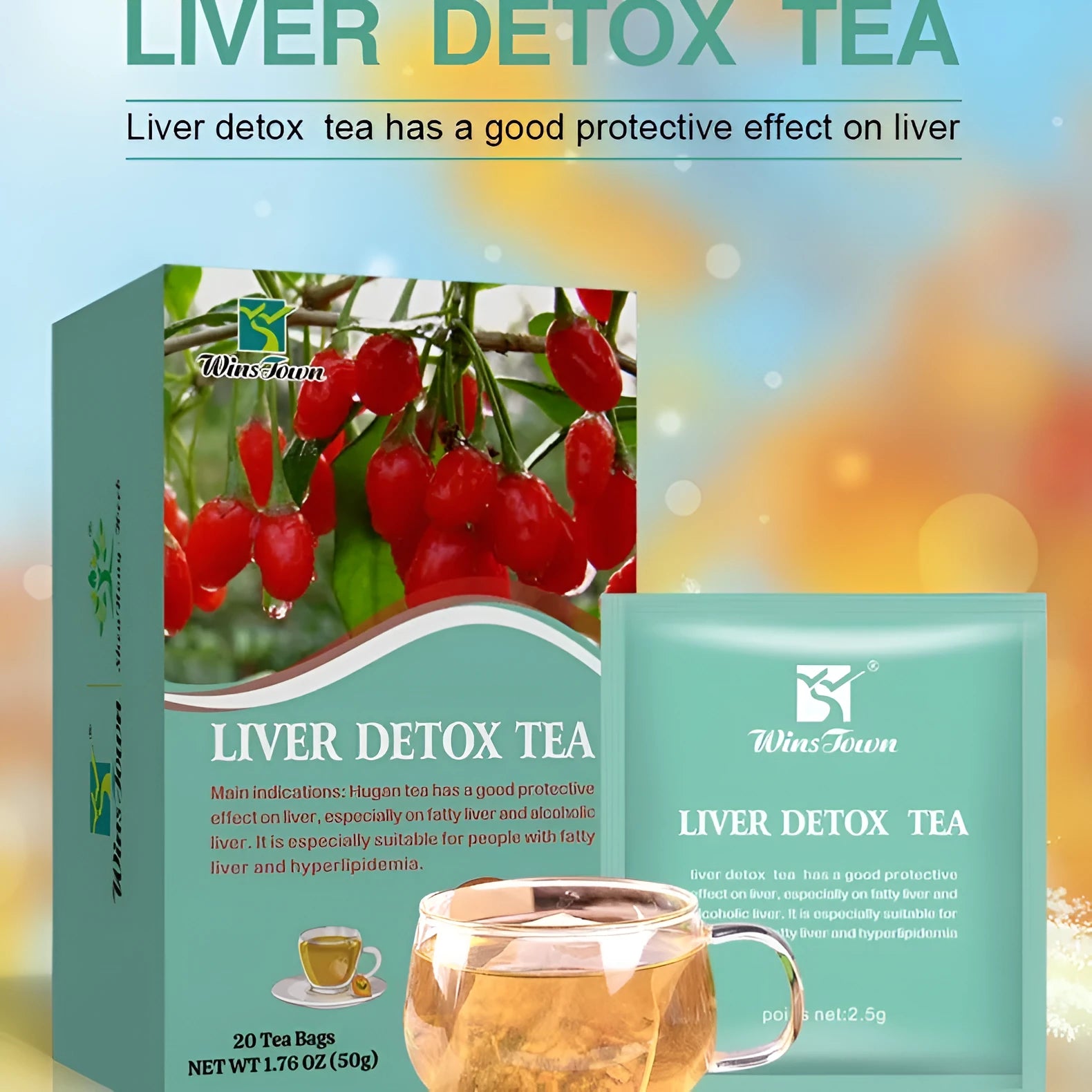 Box of herb substitutional tea with 50g net content based on medicine and food homology principles
