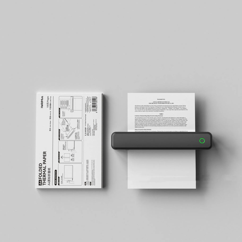 Black or white Bluetooth thermal printer for mobile phones with compact 295mm design