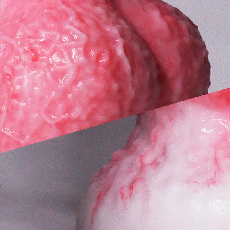 Pink platinum silicone penis-shaped masturbation device for women.