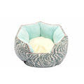 Octagonal pet bed with removable mat in soft wool point design for cats and small dogs