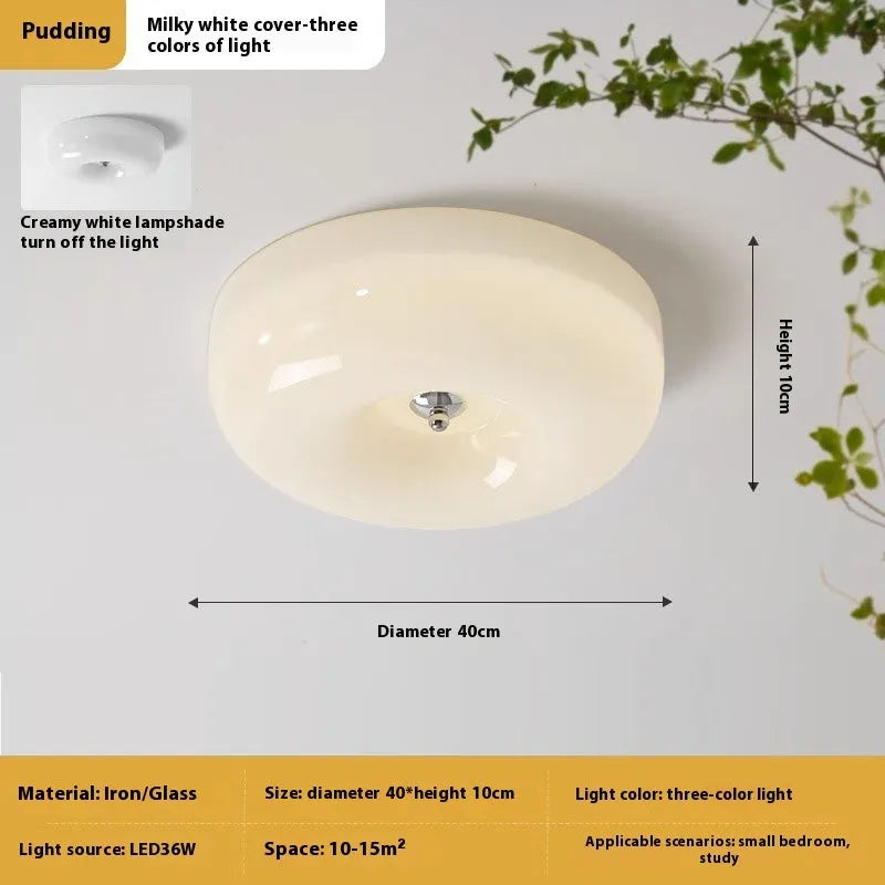 American style cream colour bedroom ceiling lamp with three-colour light function