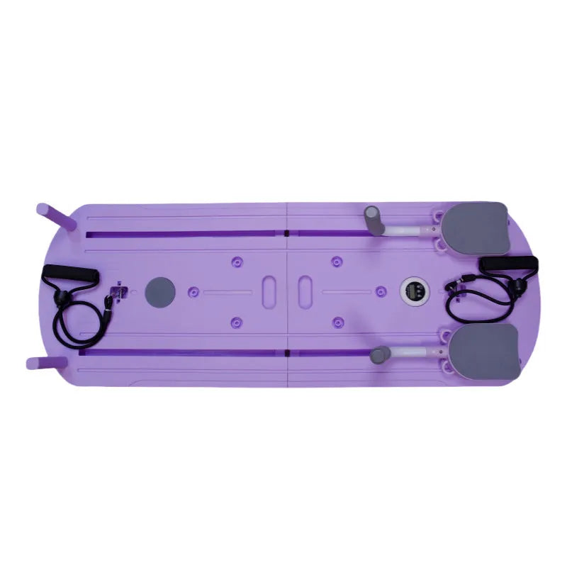 Multi-functional supine board wheel equipment in dark violet or pink with one healthy belly plate for core training.