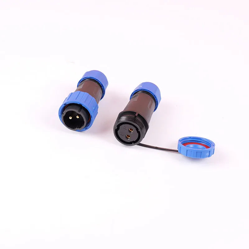 LD12 2-core aviation waterproof connector with PA6 shell and copper pins