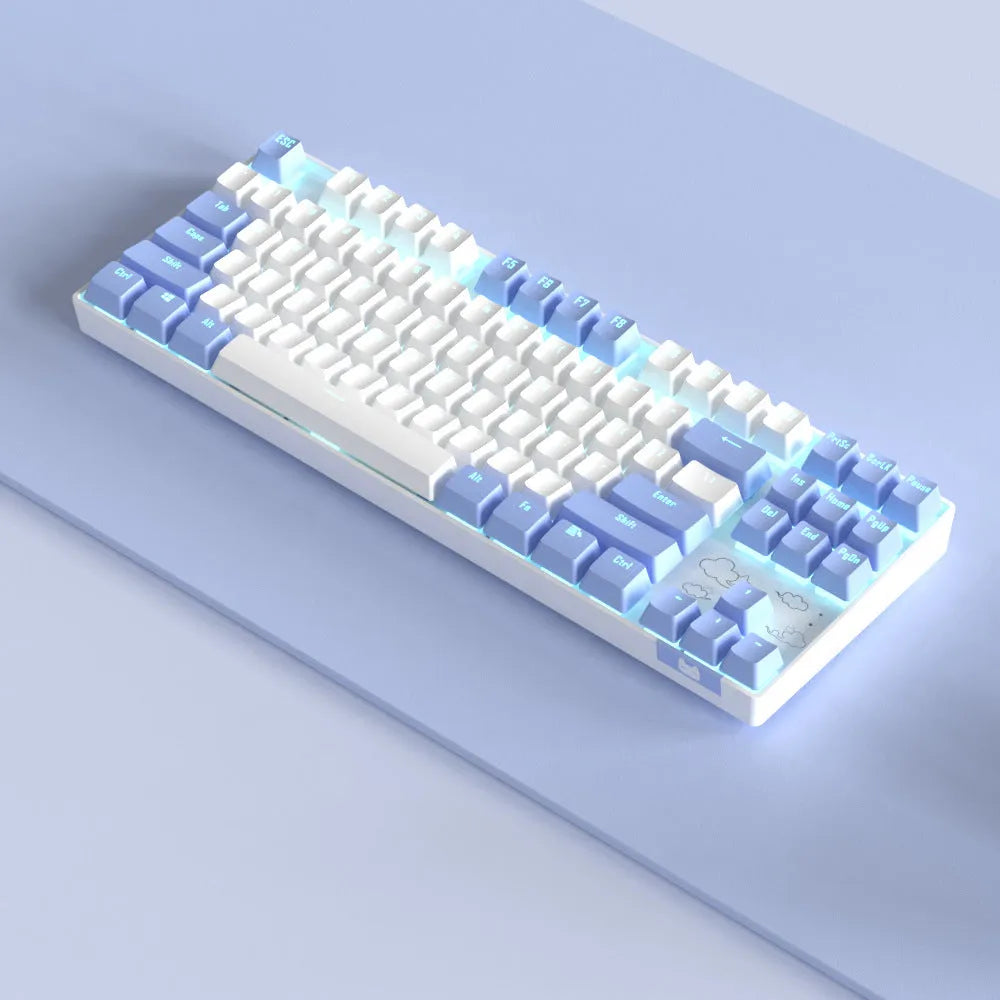 Wireless Bluetooth mechanical keyboard with metal construction in blue or purple colour options