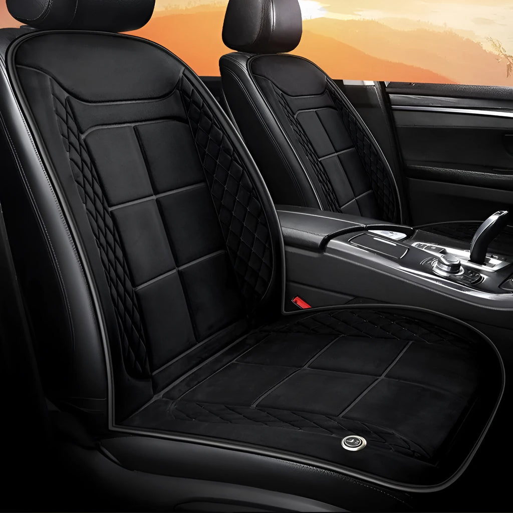 Car seat heating cushion with automatic function in beige, black, or coffee brown colours
