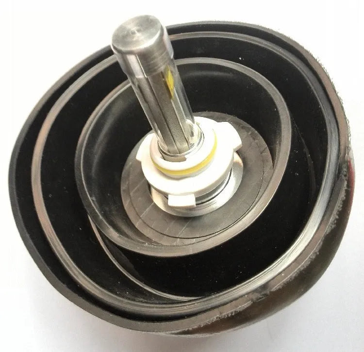 Silicone car headlight dust cover showing Type A closed and Type B open styles for vehicle protection.