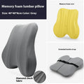 Grey lumbar support cushion for office chair showing 40x40x8cm dimensions.