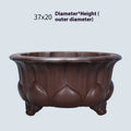 Square purple sand succulent pot with Chinese classical antique design