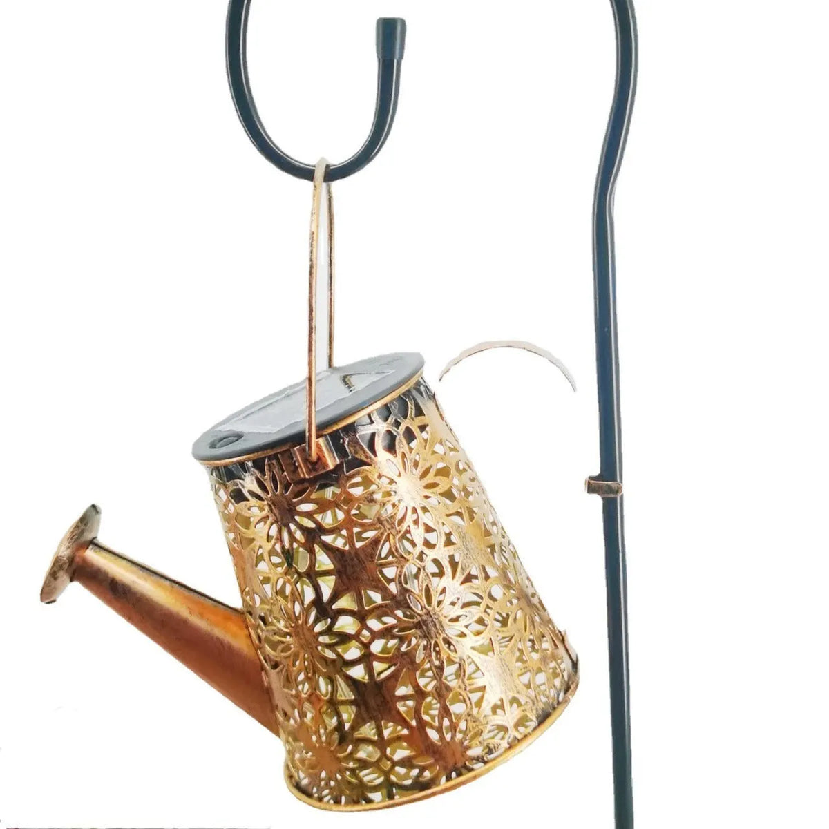Butterfly design solar kettle light for garden decoration with wrought iron construction
