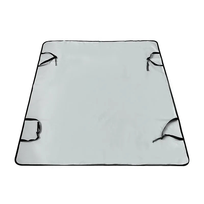 Water resistant cloth car pet mat for the rear seat, shown in a grey dog footprint print design.