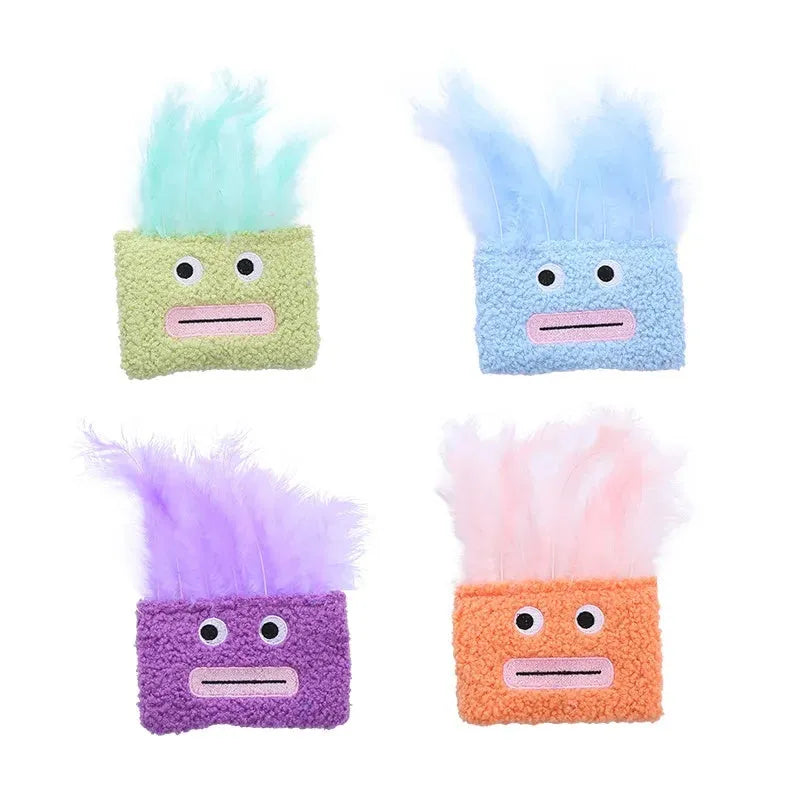 Big mouth explosion head shaped catnip plush toy in assorted colours