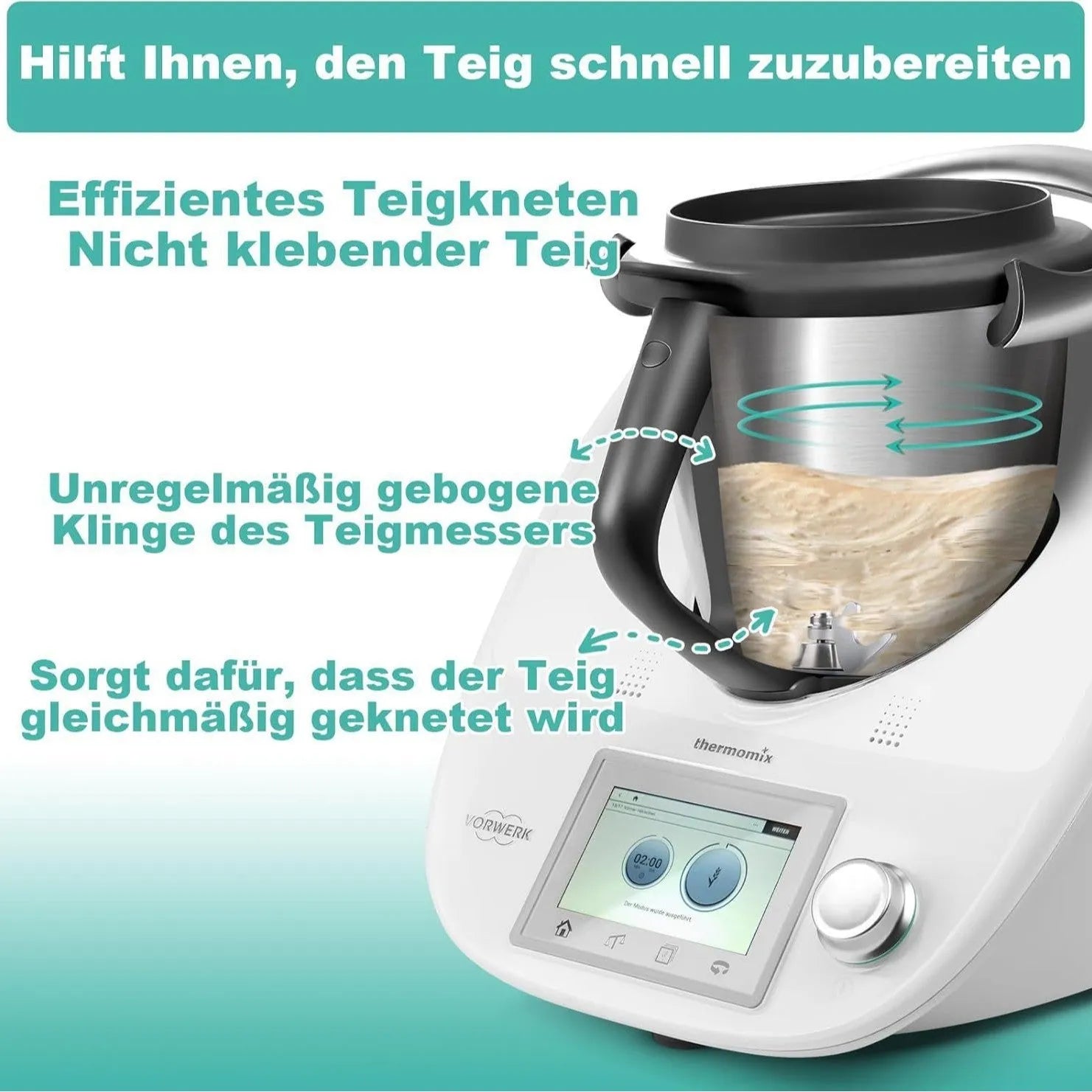 Thermomix ceramic dough kneading knife for TM5 and TM6 machines