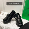 British style wide fit patent leather loafers with rubber sole and shallow opening