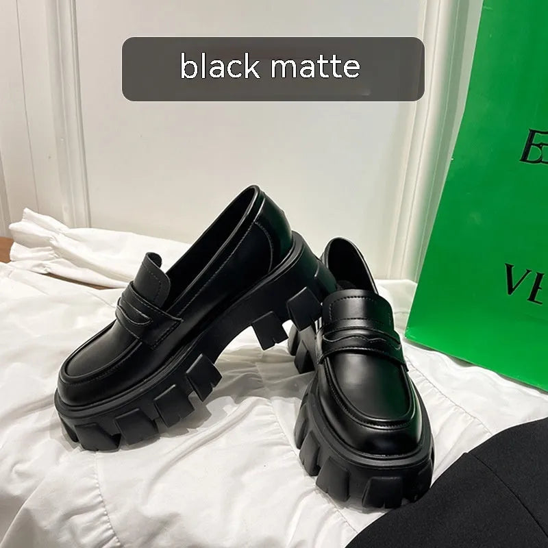 British style wide fit patent leather loafers with rubber sole and shallow opening
