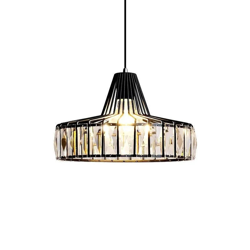 Modern crystal ceiling droplight with LED lighting and decorative crystal elements