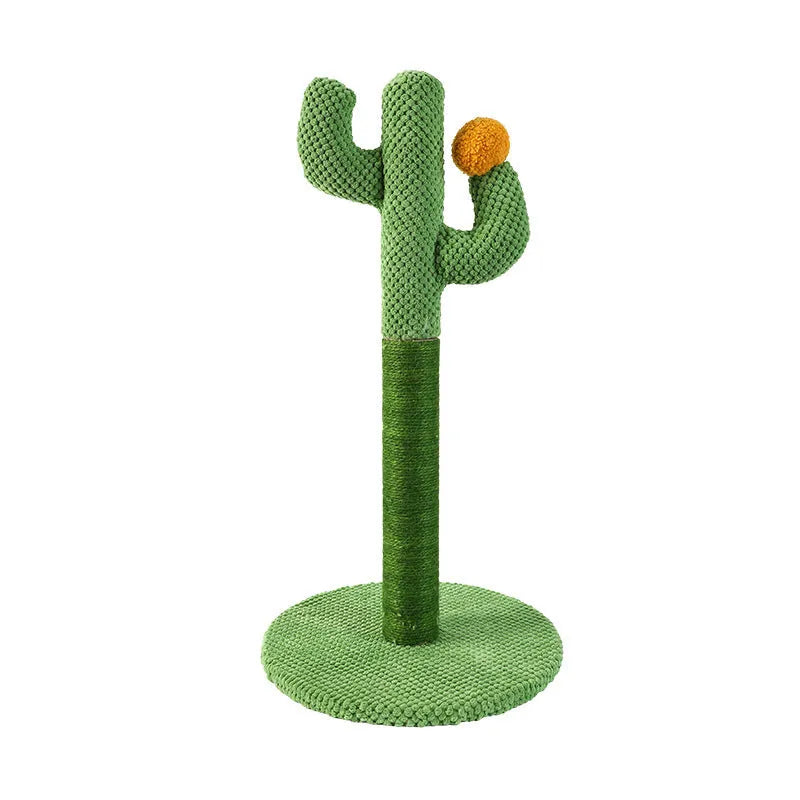Masson Cactus-shaped cat scratching post and flat coconut tree scratch board on a neutral background.