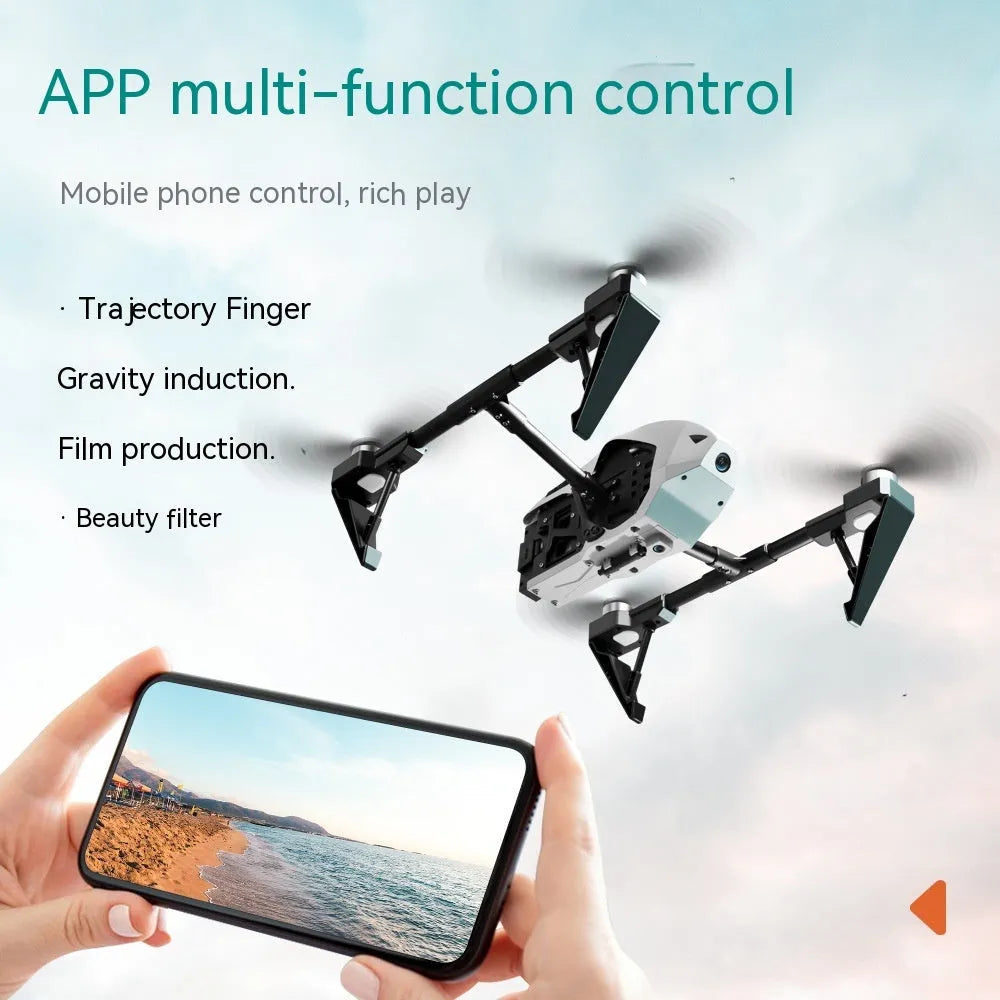 White KS66 alloy UAV drone with remote control and accessories on a table.