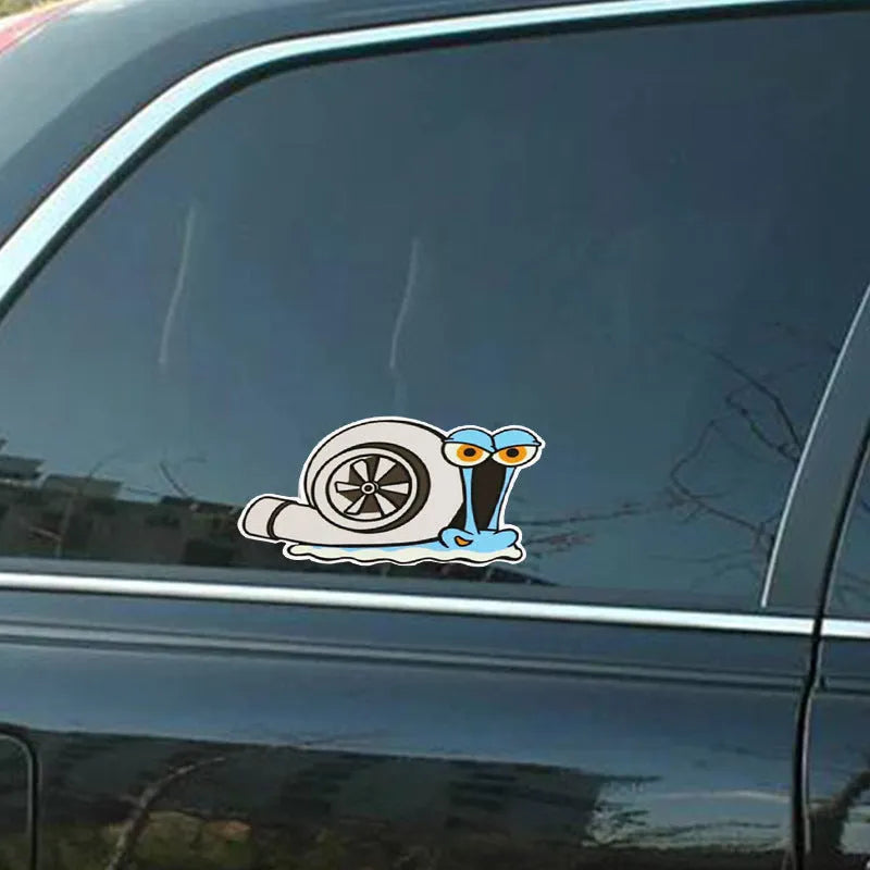 Reflective snail cartoon car sticker measuring 12cm by 8cm for vehicle bumper decoration
