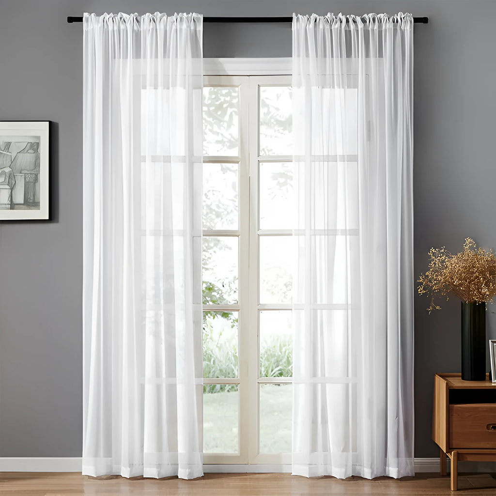 Modern black cotton linen blend vertical curtain 150cm wide by 250cm long
