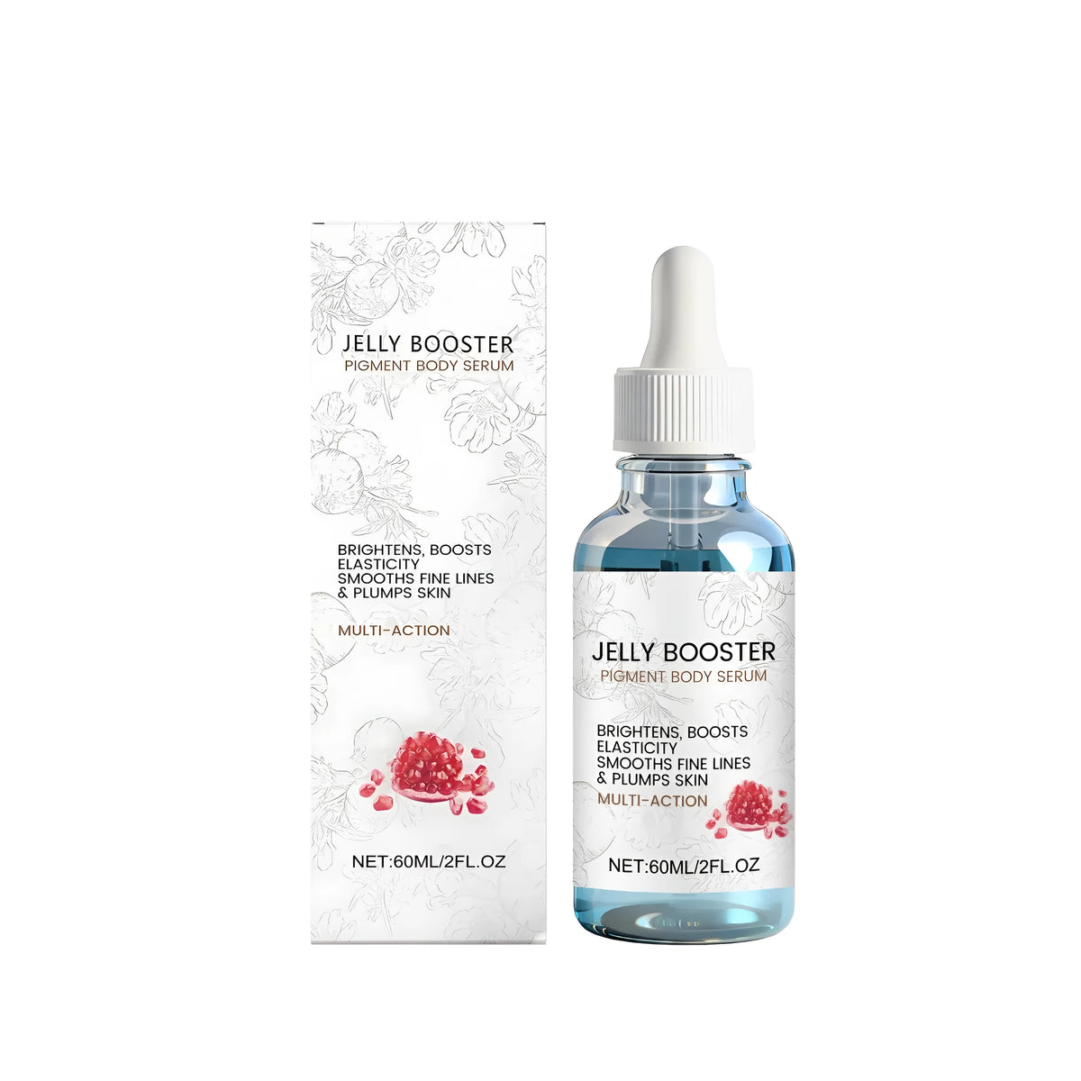 60ml skin care liquid bottle with spirulina and pomegranate extracts for facial hydration