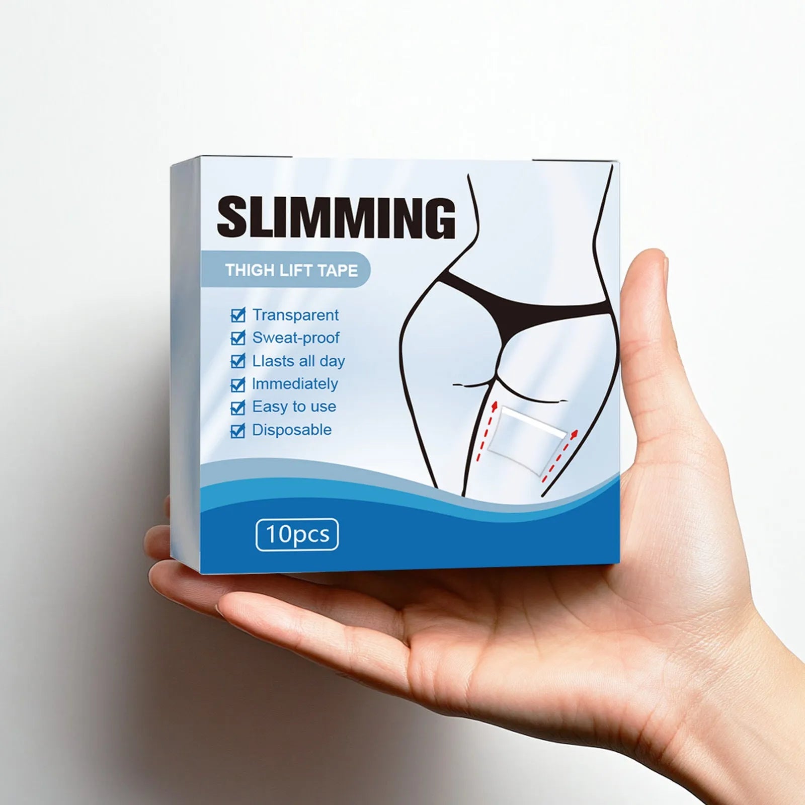 Box of 10 body shaping patch stickers for slimming and tightening, 12x12cm size