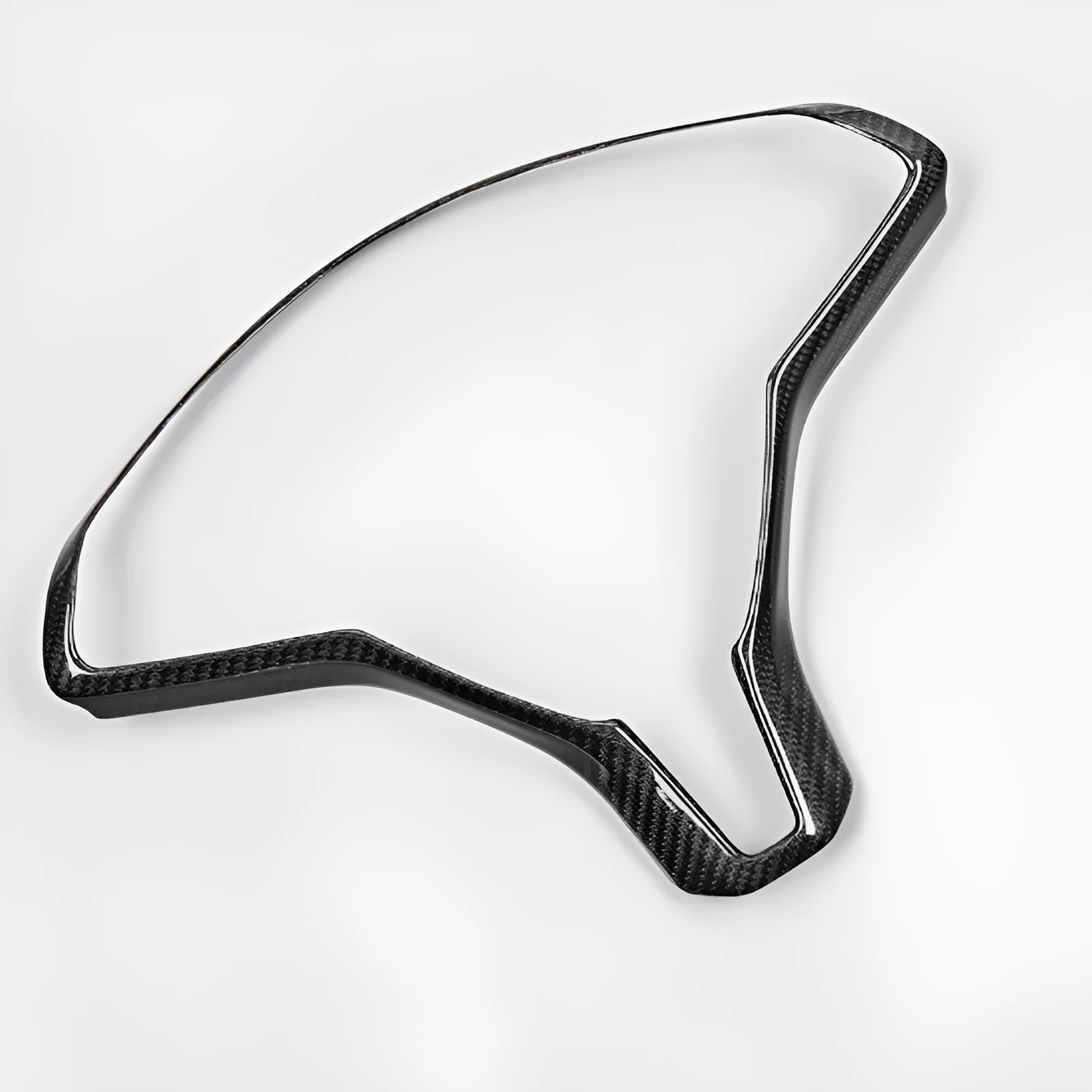 Black carbon fibre pattern ABS plastic steering wheel decorative trim for Tesla Model S.