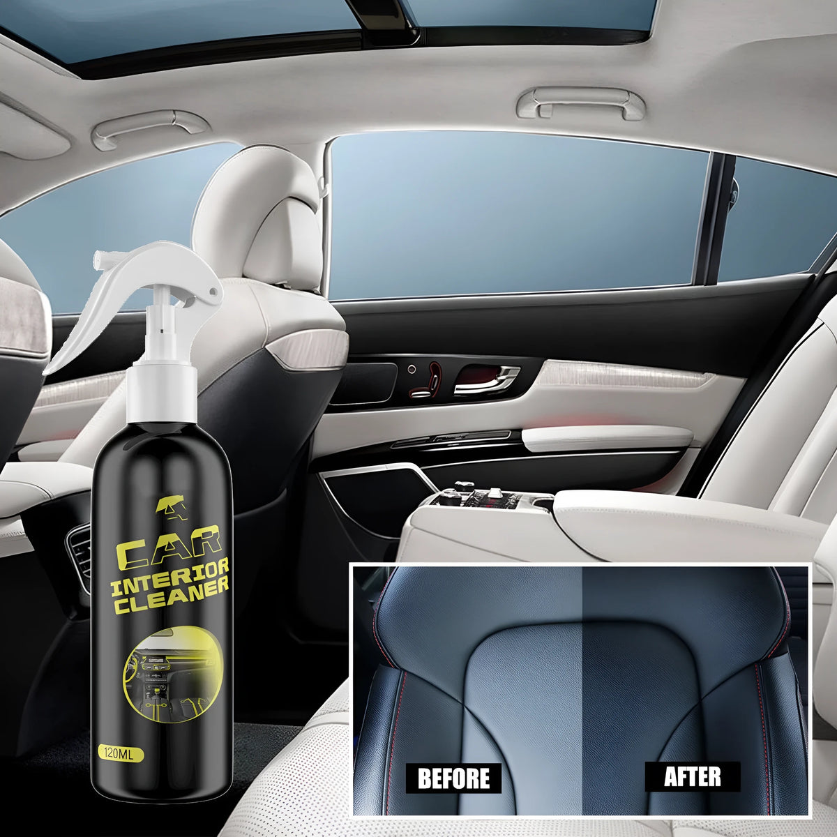 120ml car interior cleaner bottle for leather and dashboard maintenance
