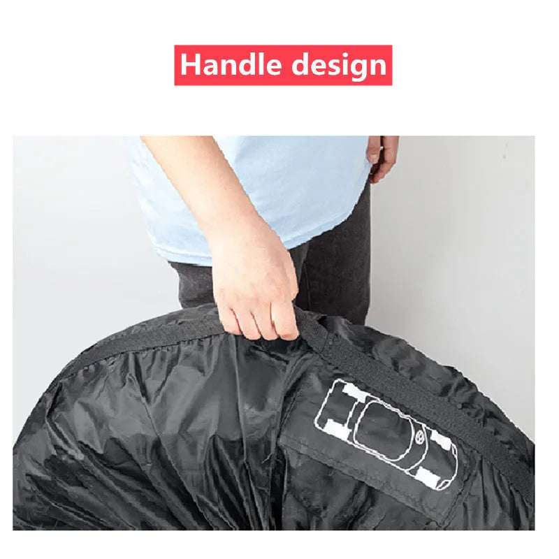 Oxford Cloth 210D car tyre protective cover set of 4 in black belt style, S size 66cm diameter