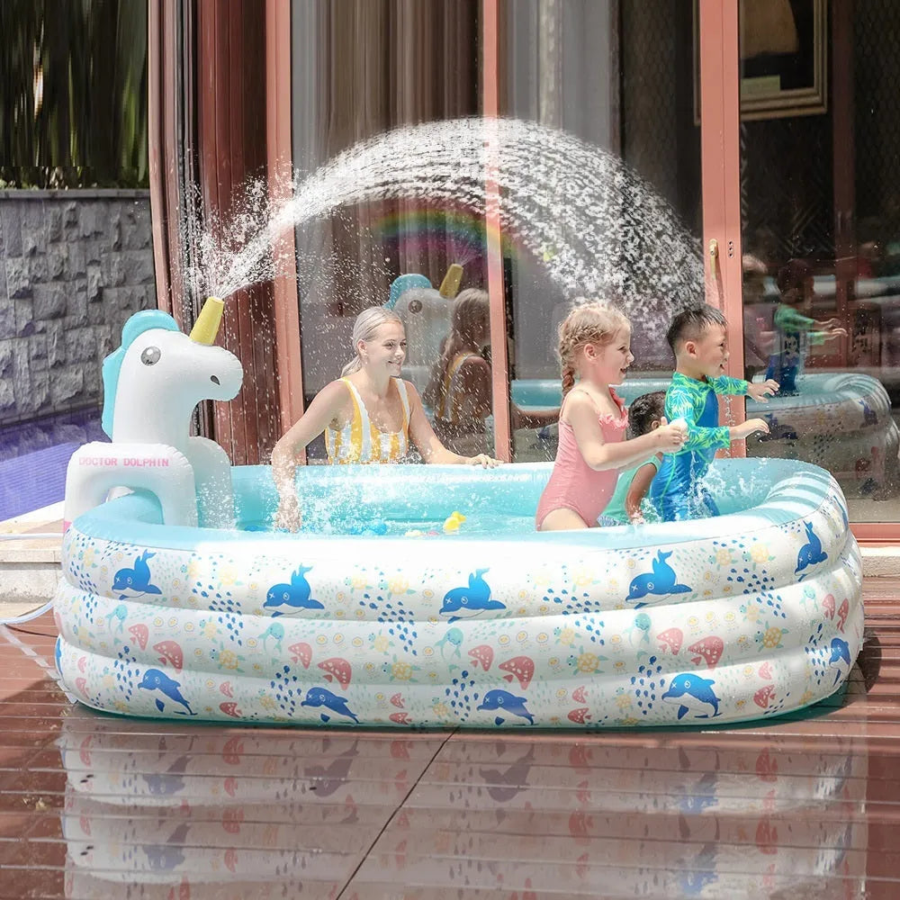 Children's inflatable PVC pool in bright colours, smooth surface, available in sizes from 110cm to 210cm