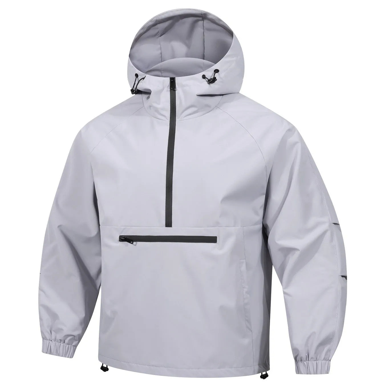 Men's Korean-style loose corduroy half-zip hooded sweater jacket in multiple colours