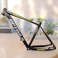 29-inch black green aluminium mountain bike disc brake frame with inner line routing