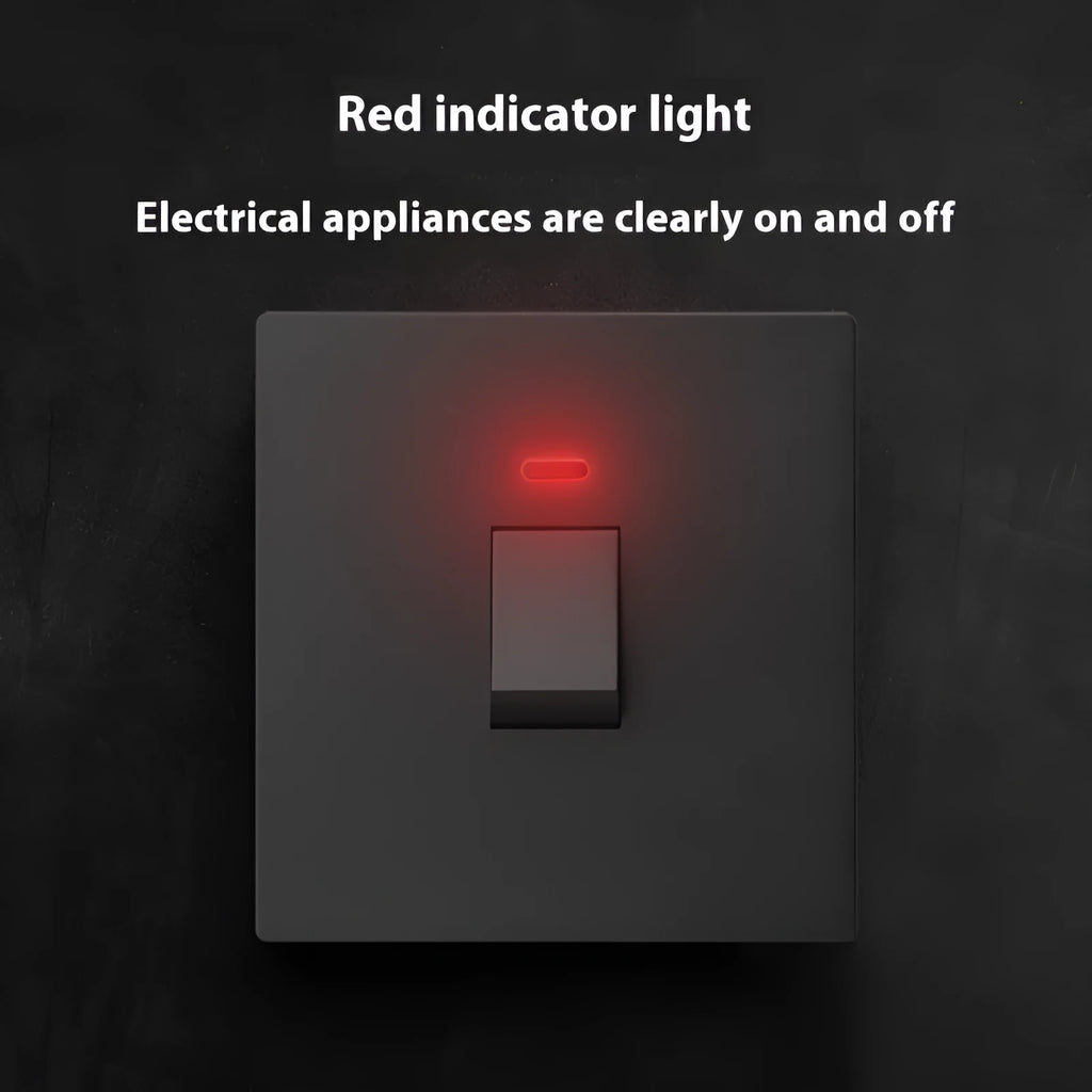 Heavy-duty illuminated circuit breaker switch in grey finish for water heater or air conditioner