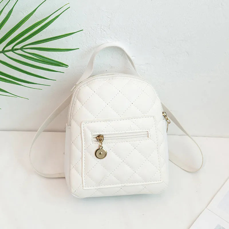 Korean style embroidered hard case backpack for girls in black, pink or white colours