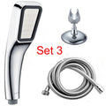 Orange hand-held shower head with hose for rain shower function
