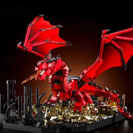 Fire Dragon ruins decoration building blocks set with small particles, high difficulty, for ages 14 and over