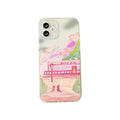 Soft silicone mobile phone case with a two-cat cartoon design for Apple iPhones