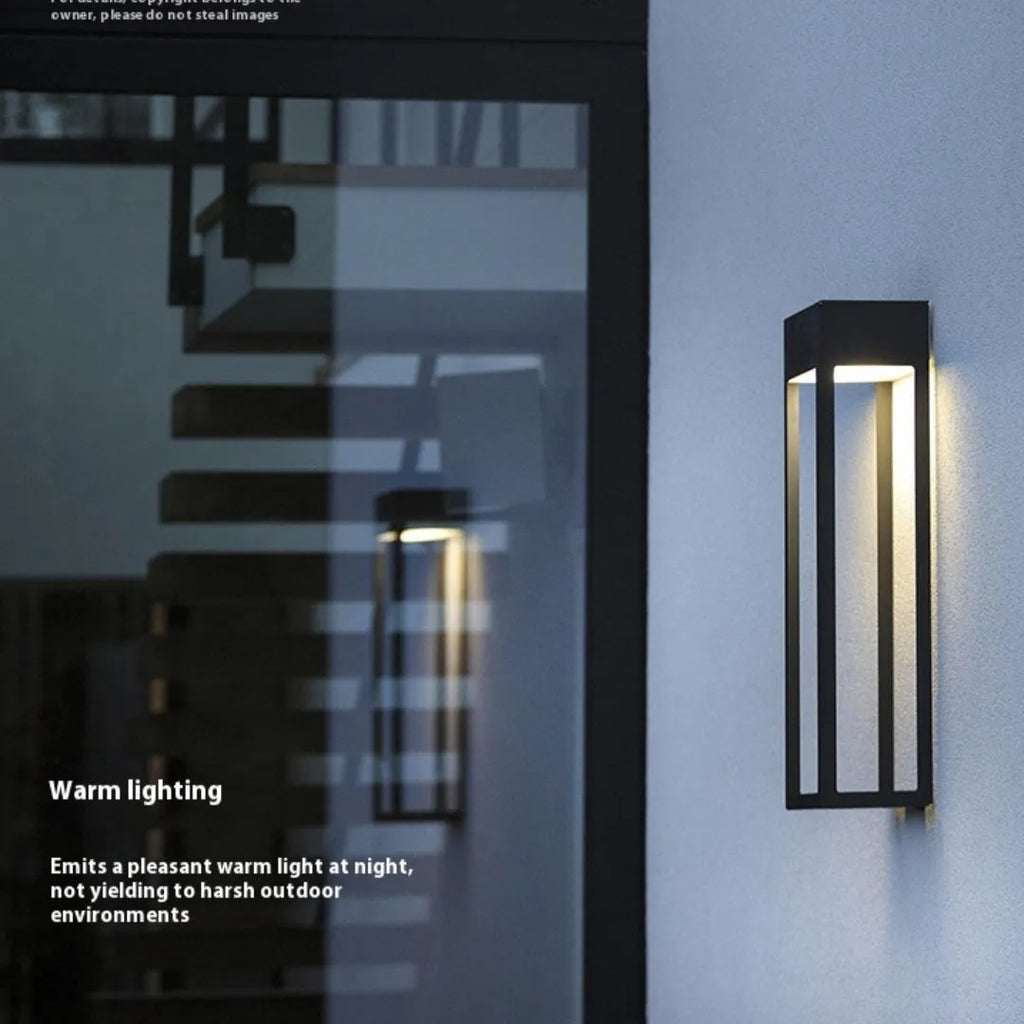 Outdoor waterproof stainless steel villa wall garden lamp IP54 black finish S size 350x150x100mm