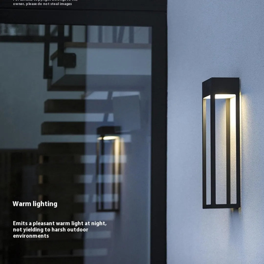 Outdoor waterproof stainless steel villa wall garden lamp IP54 black finish S size 350x150x100mm