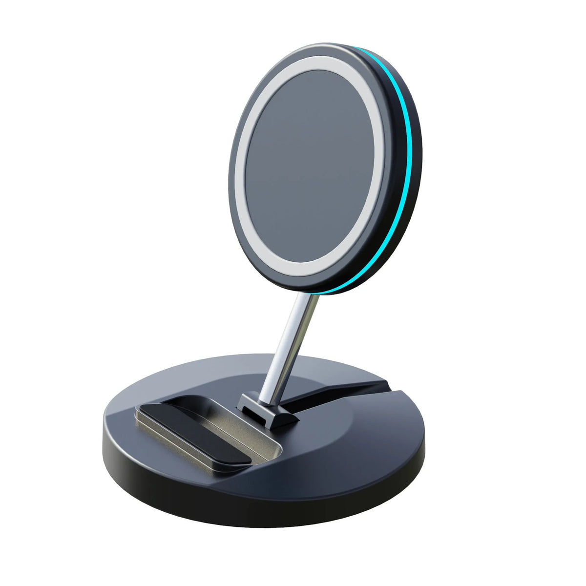 Magnetic wireless charging stand with folding 3-in-1 design for iPhone 12 compatibility