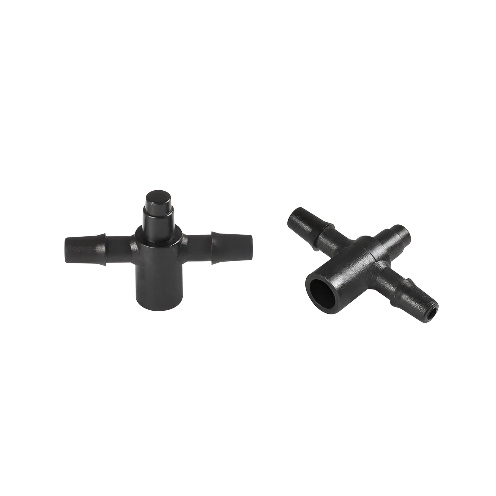 Tee water distributor for irrigation systems with PE construction and sun protection properties