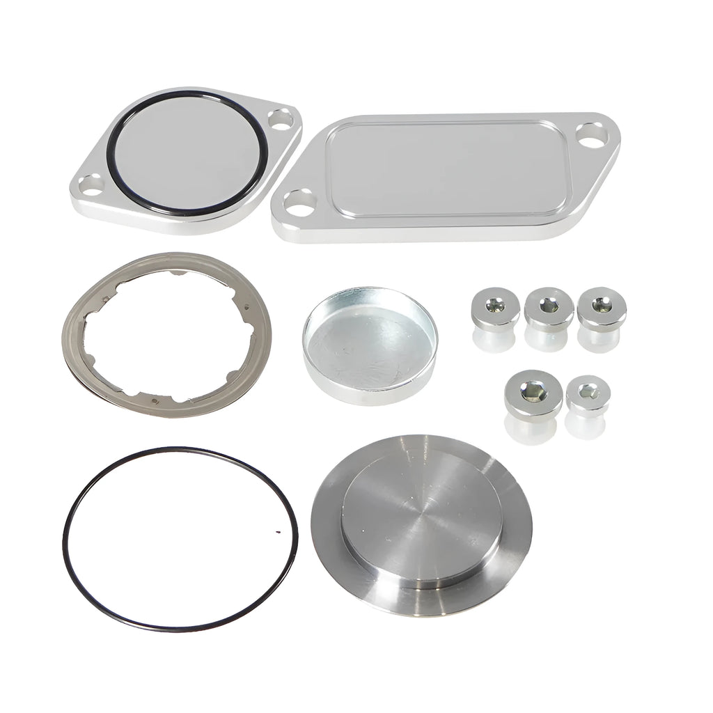 Silver aluminium alloy valve cover for automotive Cooler Exhaust Gas Recirculation systems