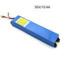 36V lithium battery pack for electric scooters with capacity options 6.6A, 7.8A, and 10.4A